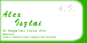 alex iszlai business card